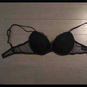 Simple black lace bra